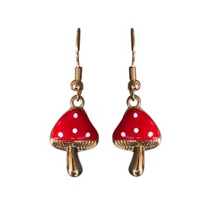 Mushroom Boho Earrings Dangle Boheme Tribal Y2K Vintage Jewelry Stainless Steel